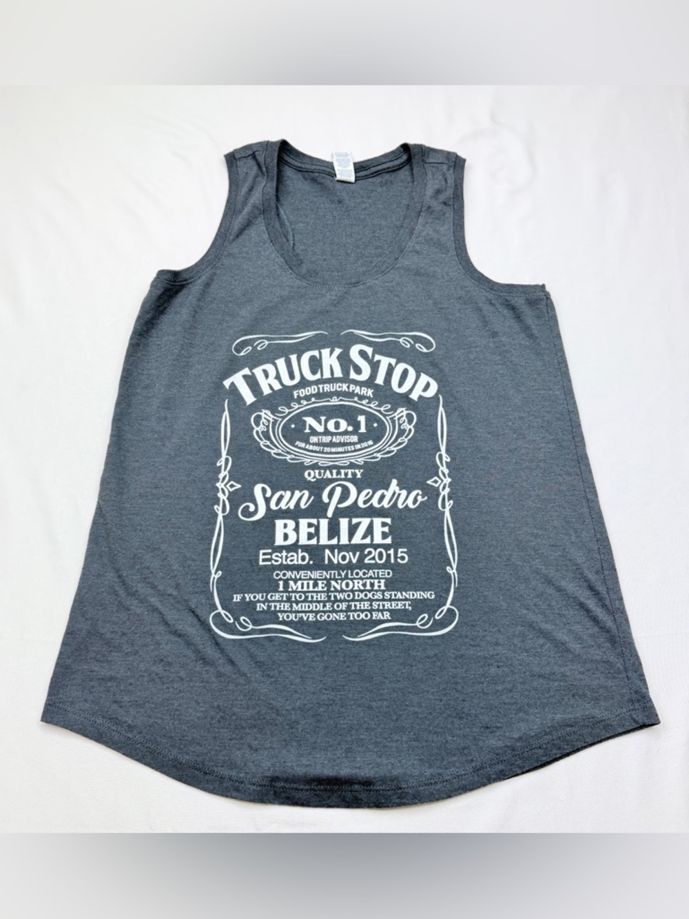 District Gray San Pedro Belize Graphic Tank